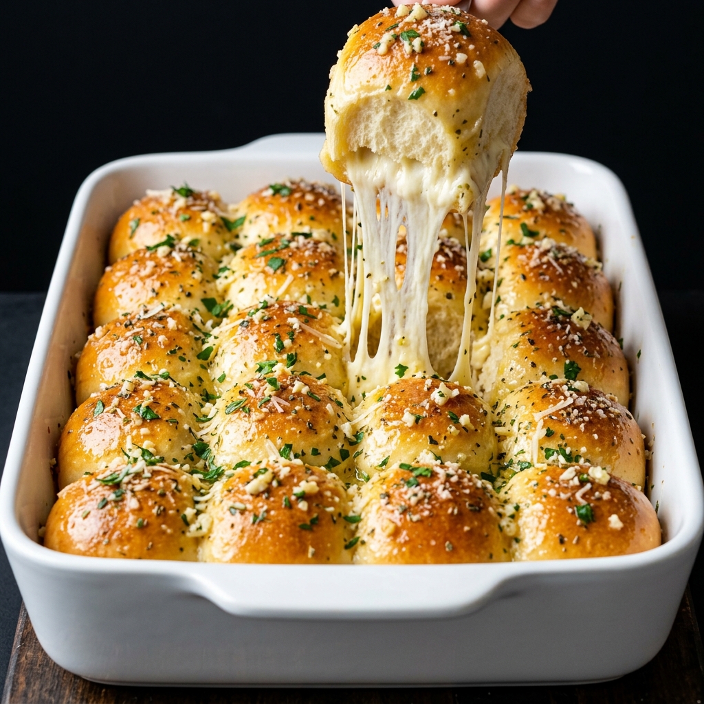 Garlic Butter Mozzarella Dinner Rolls
