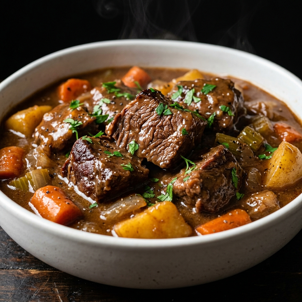 Tender Beef Stew with Rich Gravy