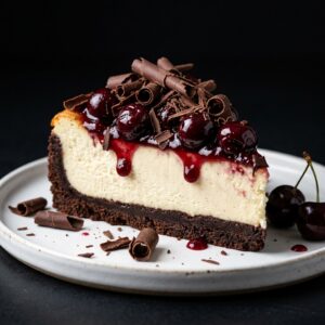 Show-Stopping Black Forest Cheesecake Recipe – A Luxurious Chocolate and Cherry Dessert Perfect for Holidays & Celebrations