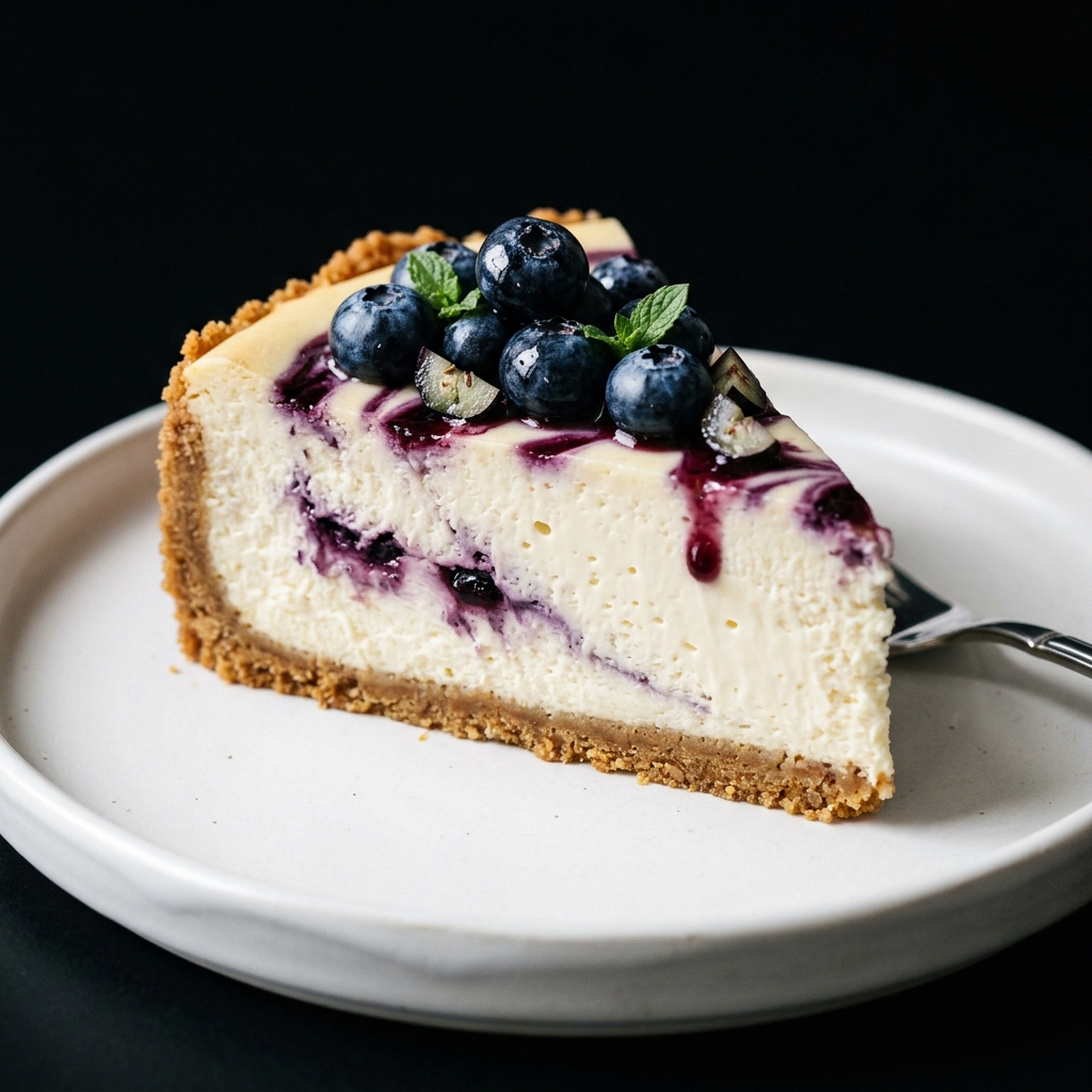 Blueberry Swirl Cheesecake