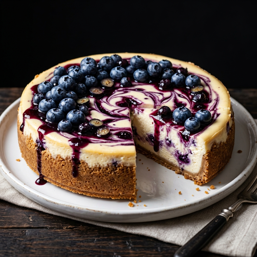 Blueberry Swirl Cheesecake