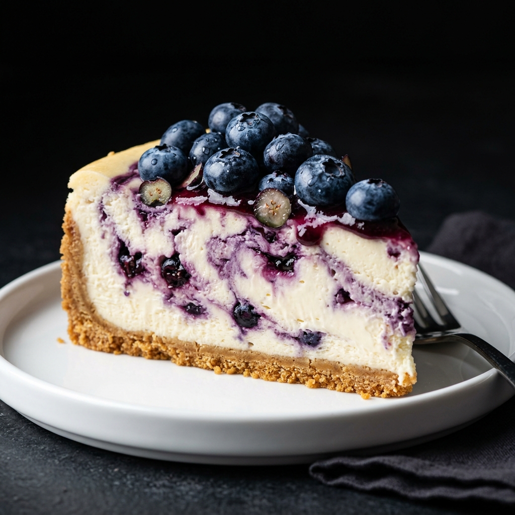 Blueberry Swirl Cheesecake