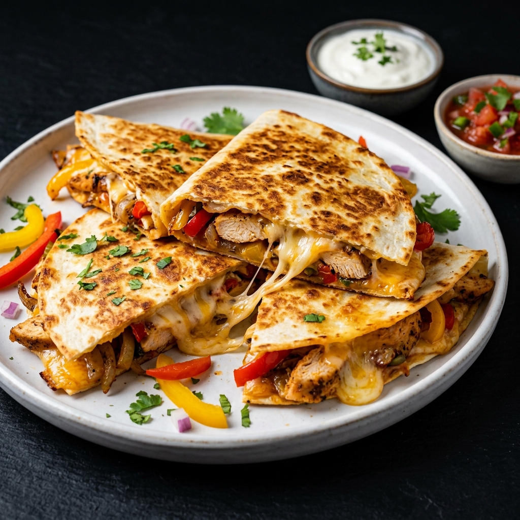 Cheesy Chicken Fajita Quesadillas
