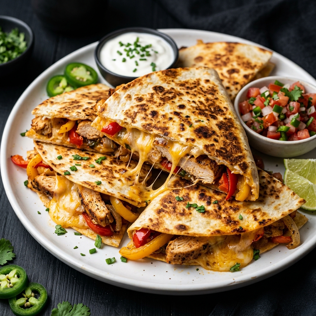 Cheesy Chicken Fajita Quesadillas