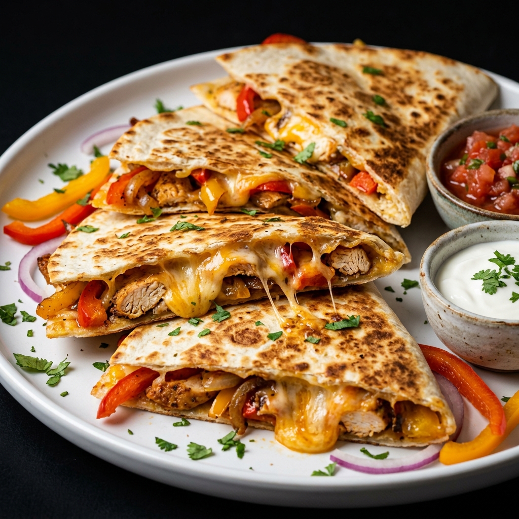 Cheesy Chicken Fajita Quesadillas