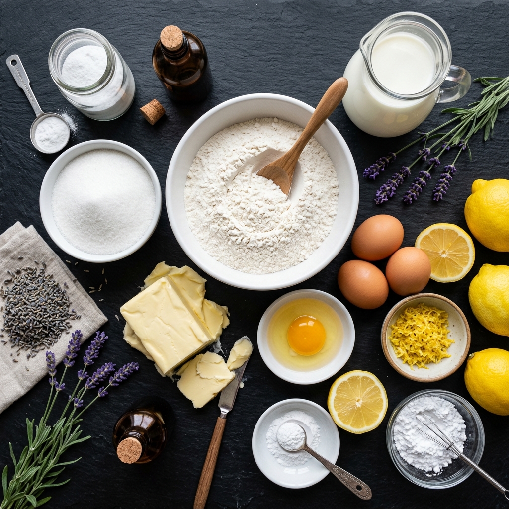 Lemon Lavender Pound Cake Ingredients