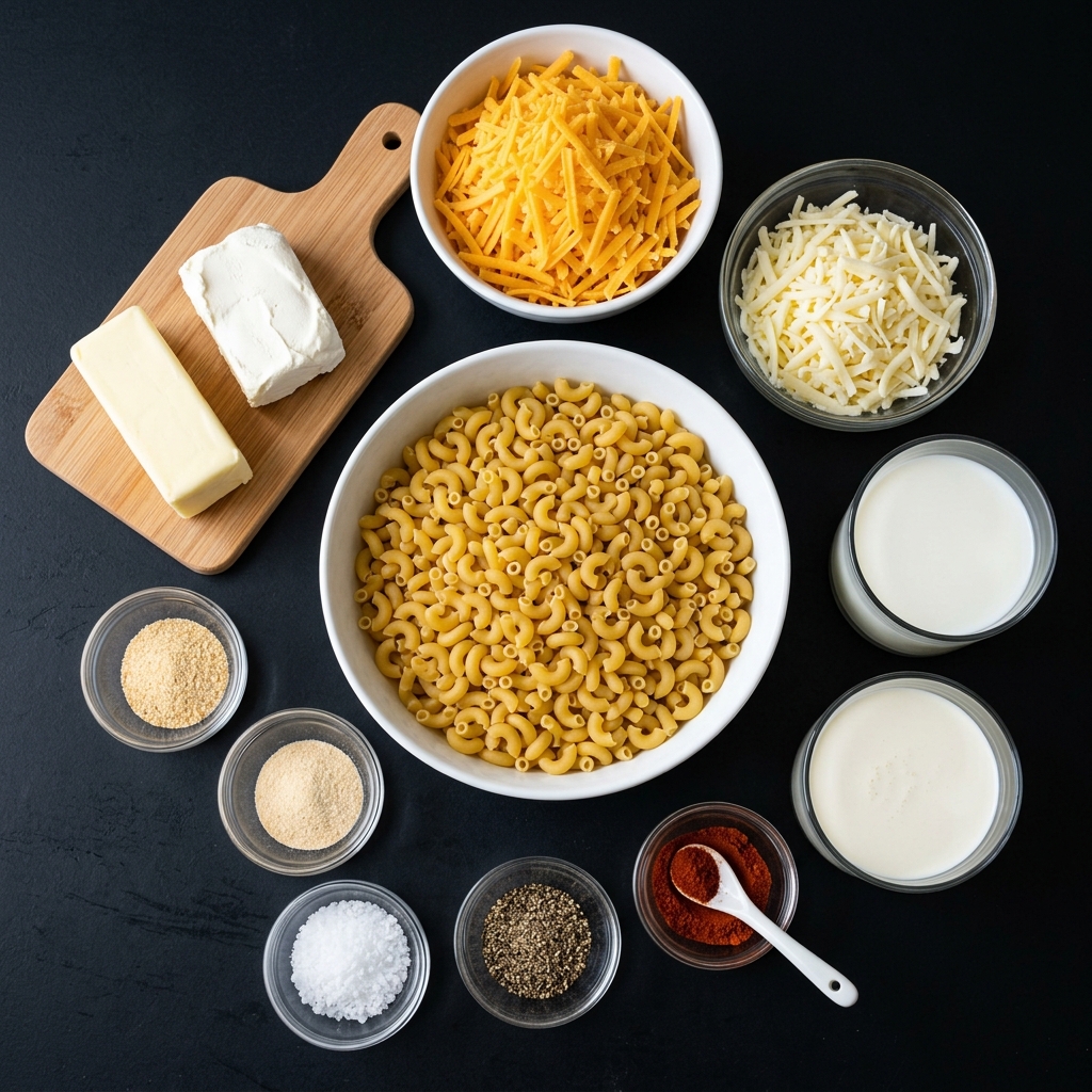 Slow Cooker Mac and Cheese Ingredients