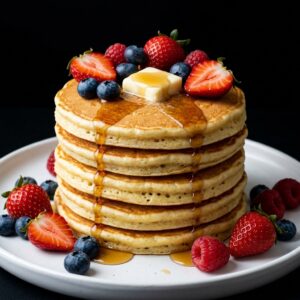 The Best Easy Homemade Fluffy Pancakes with Fresh Berries – Soft & Golden Pancakes
