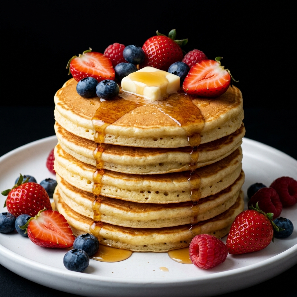 Fluffy Pancakes with Fresh Berries