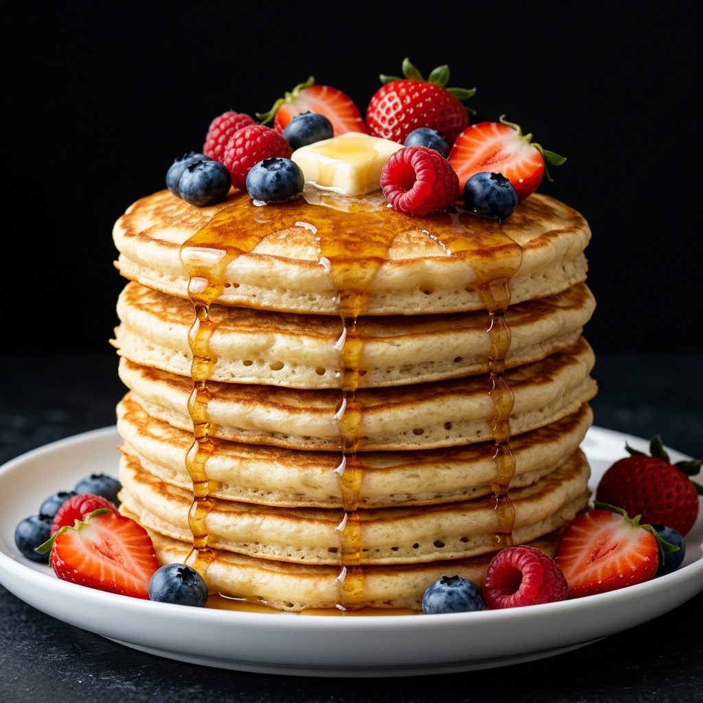Fluffy Pancakes with Fresh Berries