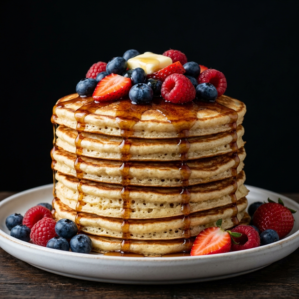 Fluffy Pancakes with Fresh Berries