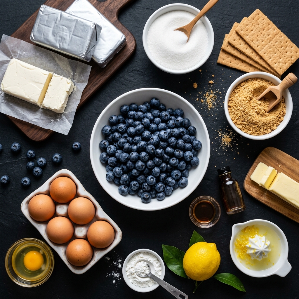Blueberry Swirl Cheesecake Ingredients