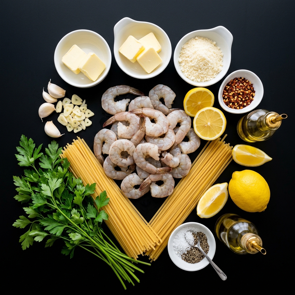 Classic Garlic Butter Shrimp Scampi Ingredients