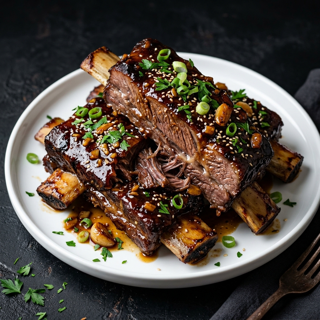 Slow Cooker Honey Garlic Beef Ribs