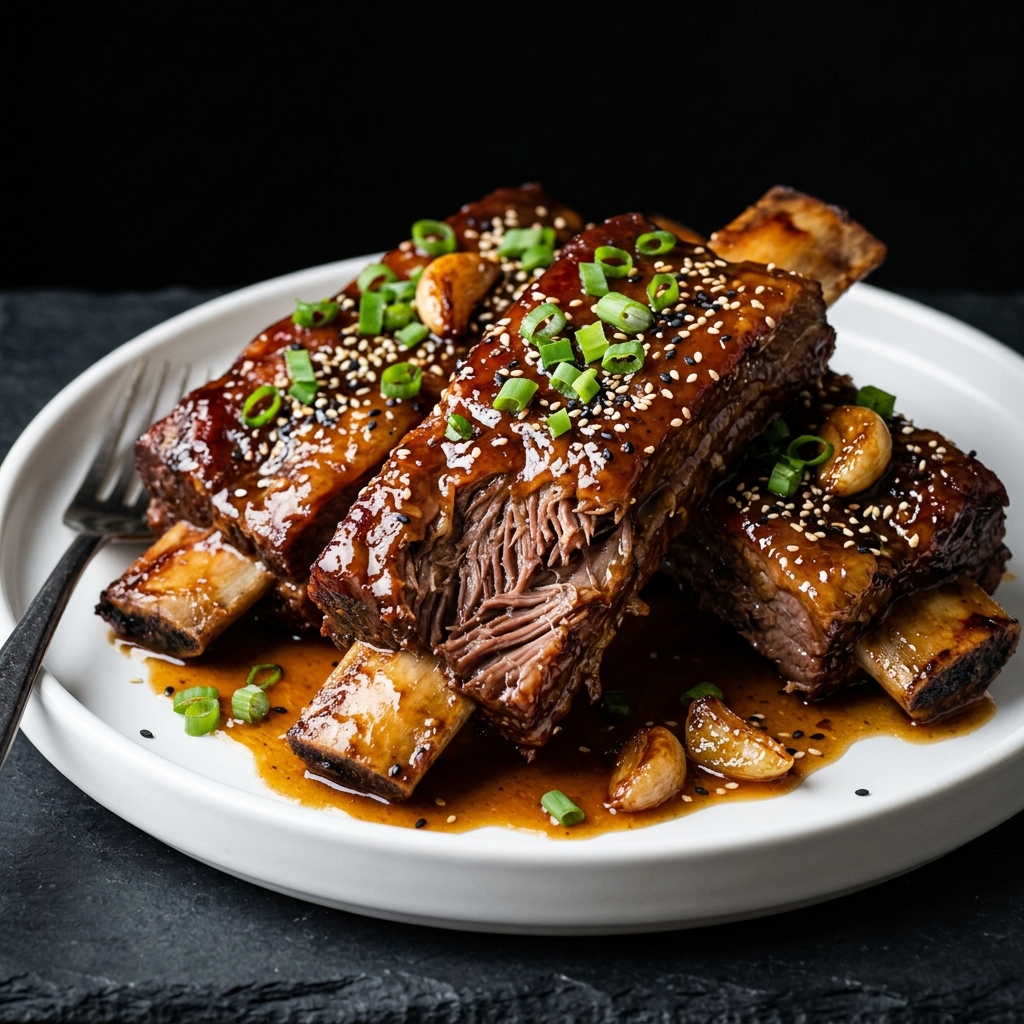 Slow Cooker Honey Garlic Beef Ribs