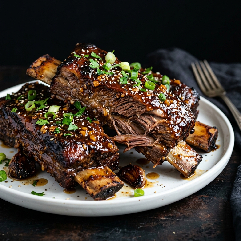 Slow Cooker Honey Garlic Beef Ribs