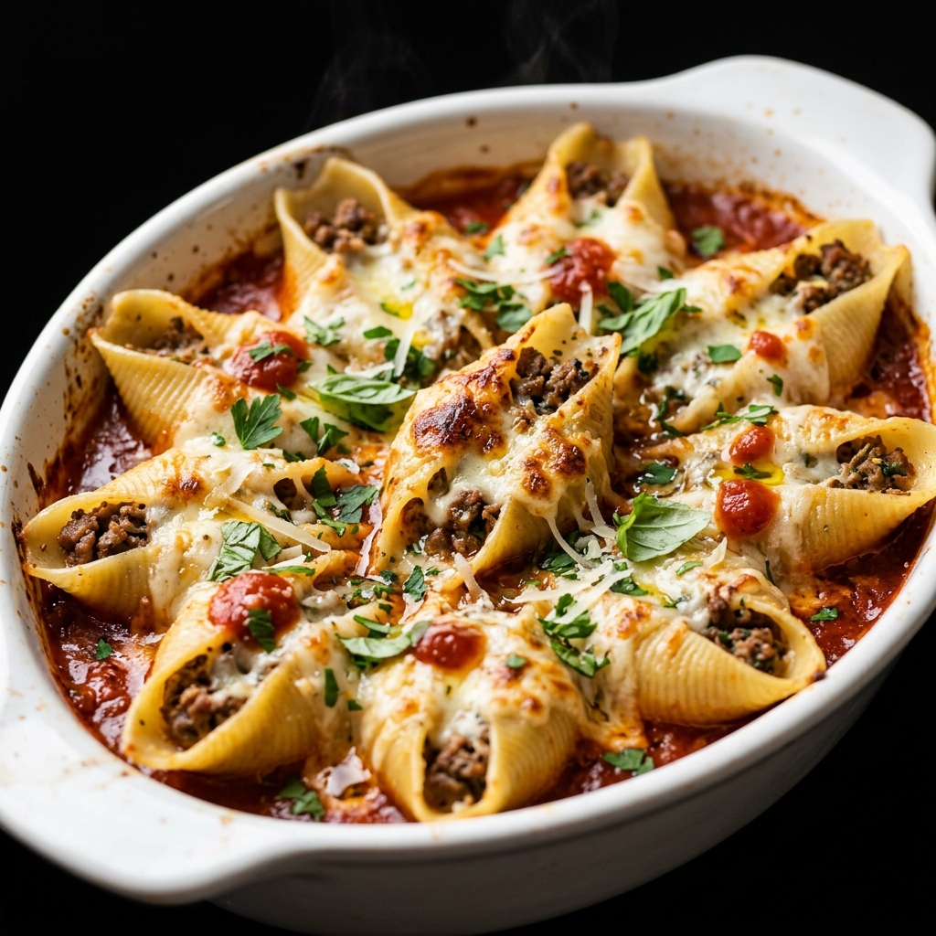 Slow Cooker Stuffed Shells with Meat