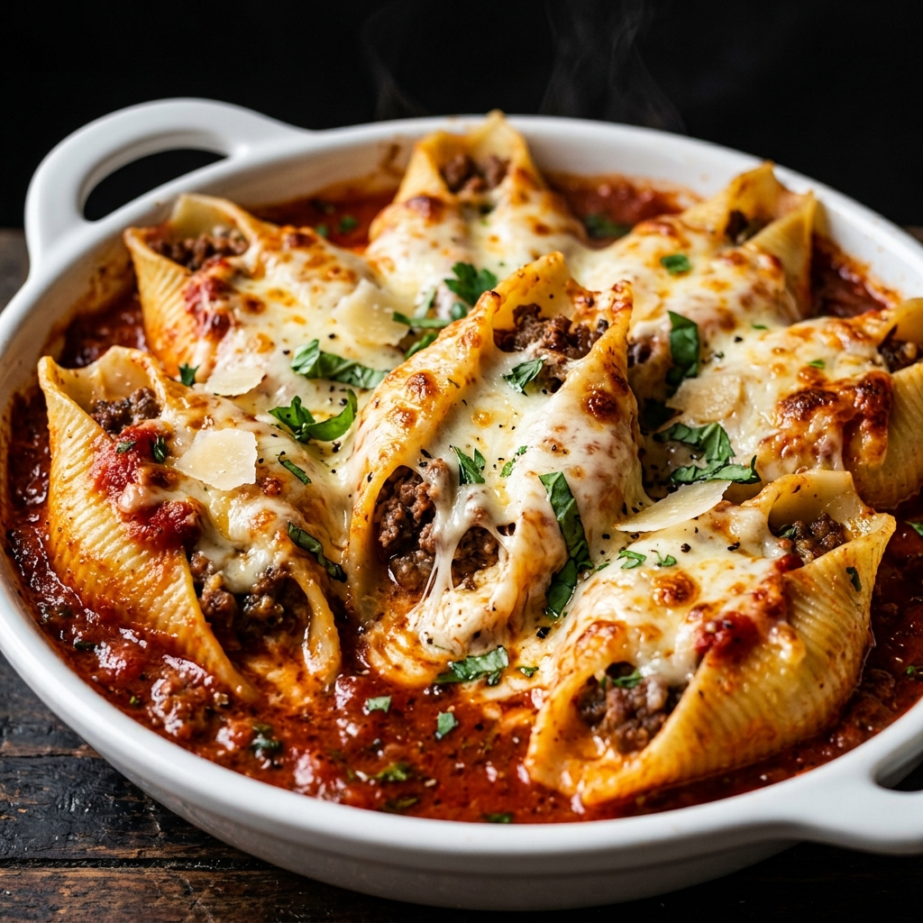 Slow Cooker Stuffed Shells with Meat