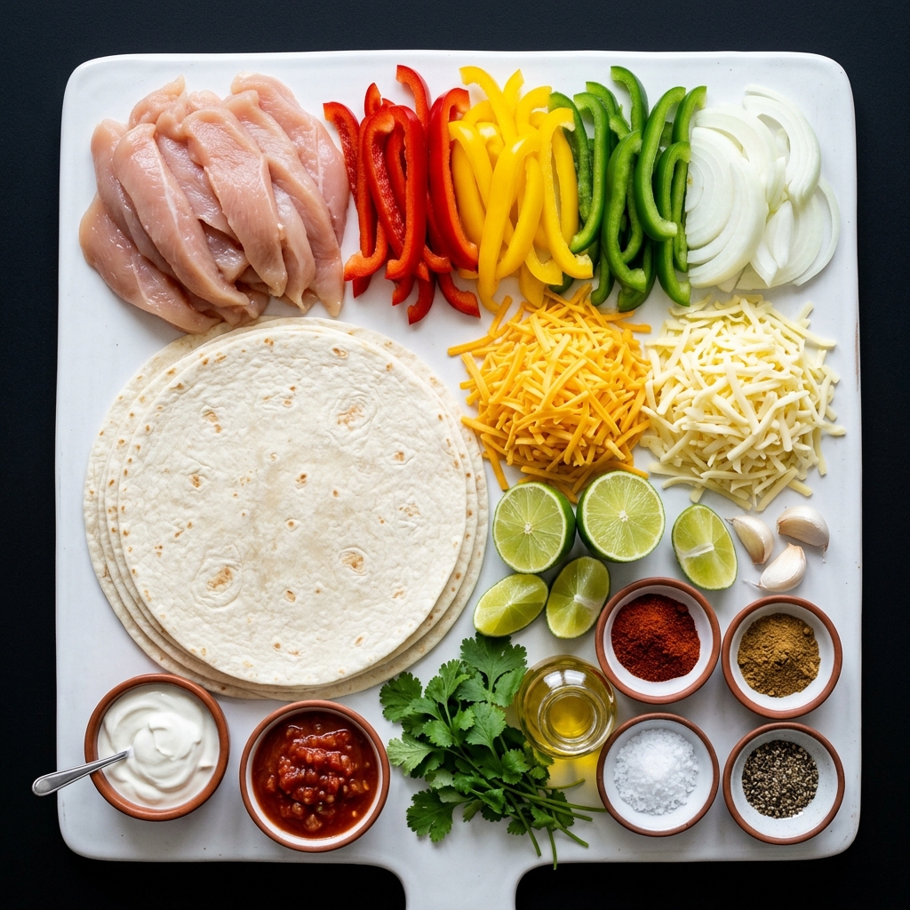 Cheesy Chicken Fajita Quesadillas Ingredients