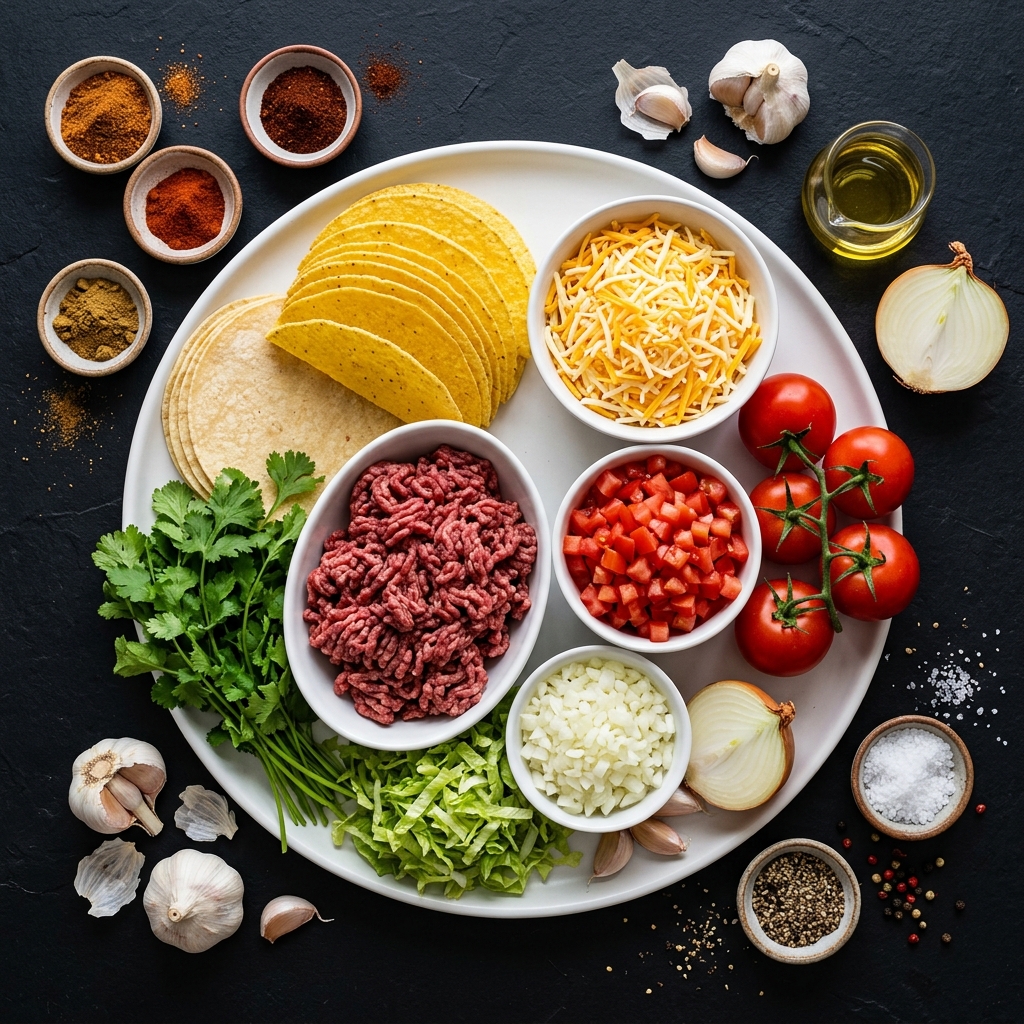 30 Minutes Oven Baked Tacos Ingredients