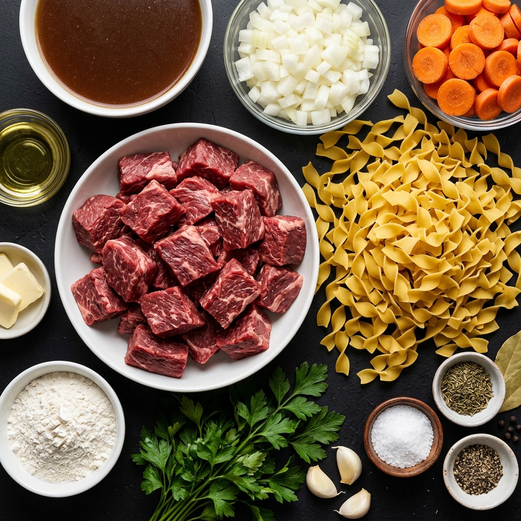 Beef and Noodles Recipe Ingredients