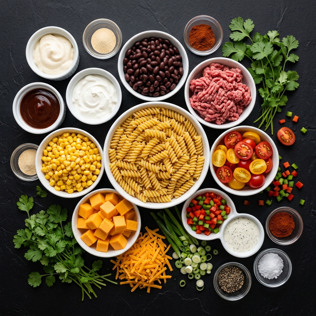 Cowboy Pasta Salad Ingredients