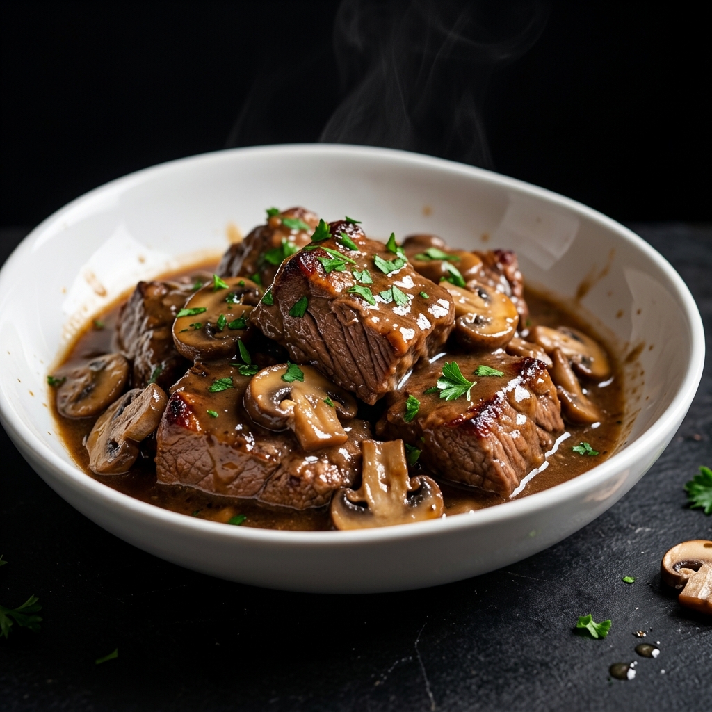 Crock Pot Cube Steak with Rich Mushroom Gravy